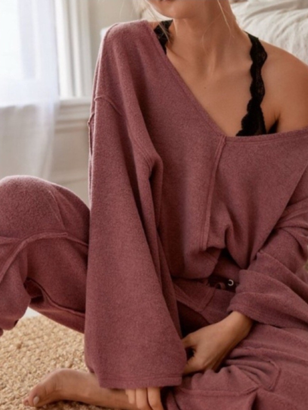 Intimately by Free People Day Off Fleece Pullover Wild Ginger Small FP Boho